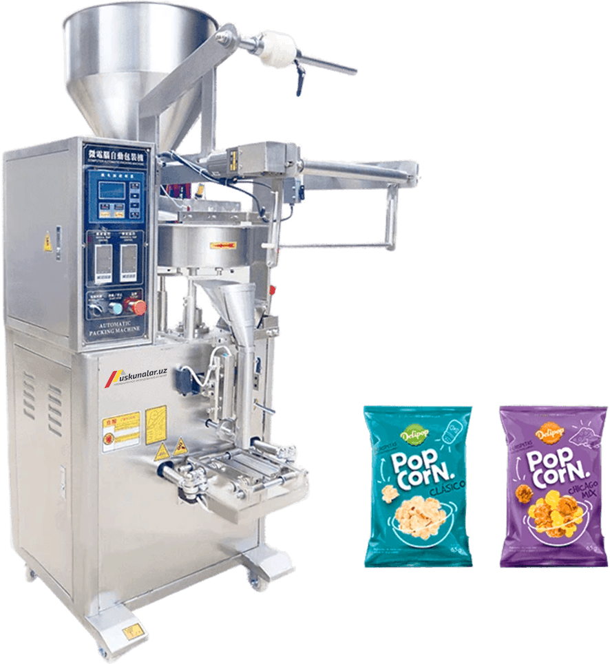 qadoqlash, vertikal qadoqlash, semechka qadoqlash, semechka paketlash, qadoqlash uskunalari, semechka qadoqlash uskunasi, pista qadoqlash uskunasi, pista qadoqlash, soda qadoqlash, granula qadoqlash, kukun qadoqlash