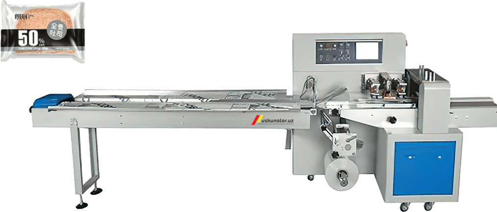 gorizontal qadoqlash uskunasi, keks qadoqlash uskunasi, shirinlik qadoqlash, pishiriq qadoqlash uskunasi, sovun qadoqlash uskunasi, gorizontal uskuna